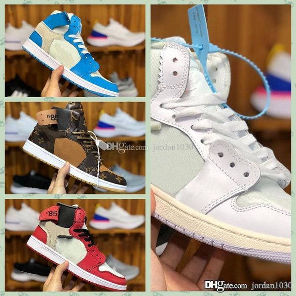 

j001hf designer shoes aj 1 og off man black red sneakers good quality unc outdoor trainers mans white sport shoes size36-46