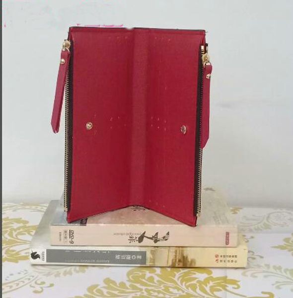 

2020 classic ladies long wallet for women designer coin purse card holder package ladies zipper wallet pocket 20x10cm, Red;black
