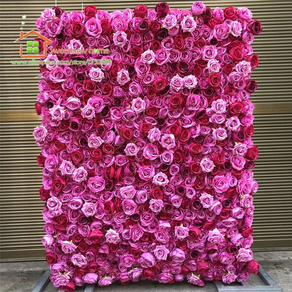 

12pcs/lot artificial flower wall for red roses peony wedding backdrop arch table centerpiece flower decoration 3d