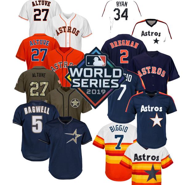 

2019 World Series Houston Alex Bregman Astros Jersey Carlos Correa George Springer Jose Altuve Verlander Gerrit Cole Zack Greinke Nolan Ryan