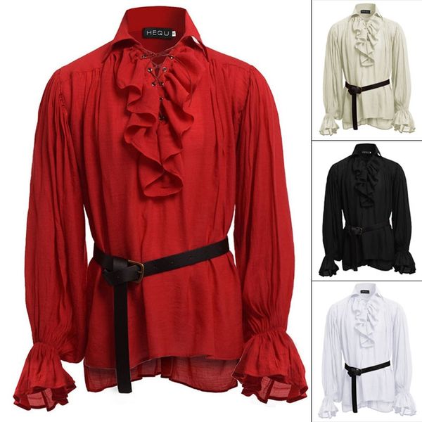 

new fashion spring autumn cotton linen shirts for men long sleeve belt casual shirts male o-neck vintage social blouses, White;black