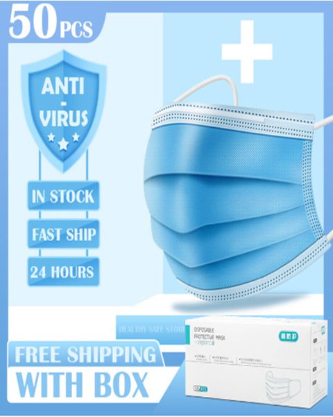 

запасы dhl ce / fda 3 слоя anti-pollution mask пылезащитные маски одноразовая маска для лица эластичная ушная петля одноразовый фильтр
