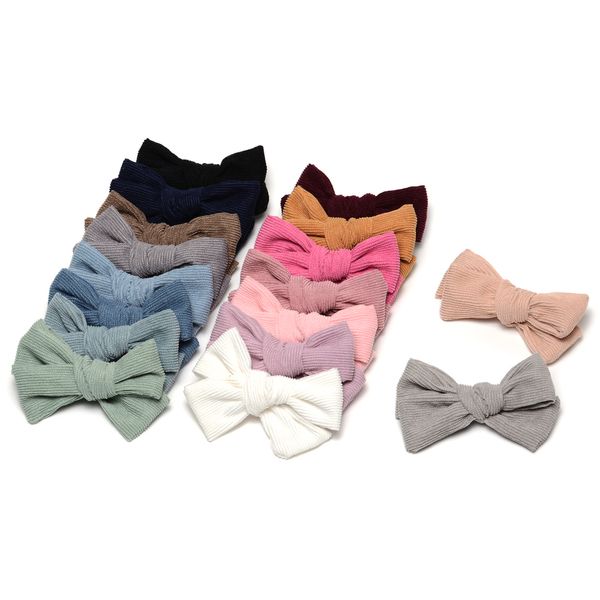 

17 color corduroy knot bow baby hair clip handmade barrette hair ornament for chool girl 17pc lot jfny101