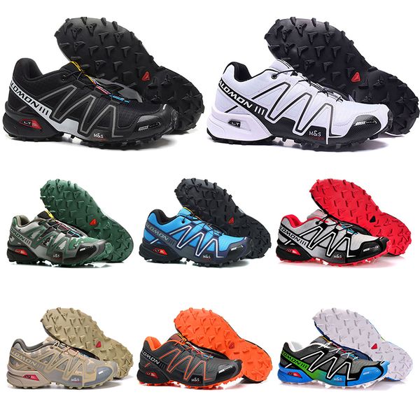 

2019 New Mens Salomon Speed cross 3 CS outdoor running shoes top quality Black White breathable Athletics Shoes sports Sneakers size 40-46
