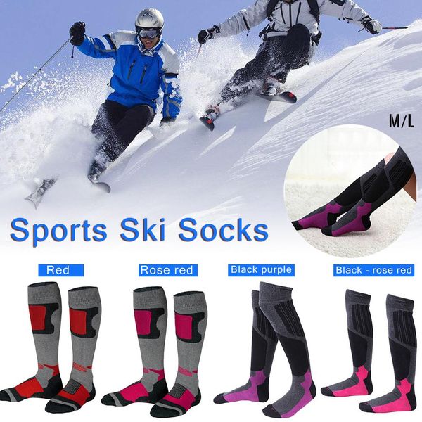 

sports ski socks outdoor thick long tube terry snow socks, Black