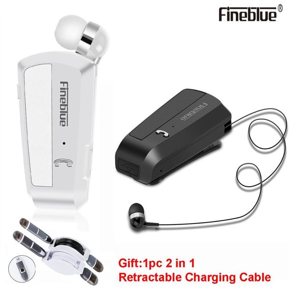 

fineblue f990 portable business wireless bluetooth headset telescopic type collar clip hd sound quality earphone with mic