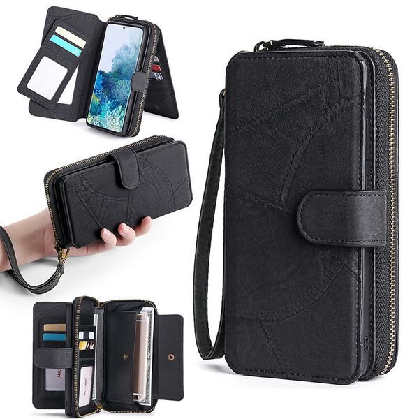 Para o Caso destacável magnética iPhone para saco do telefone iPhone 11 Zipper Wallet caso de couro premium 11 Pro Xs Max XR 7 8 Samsung S10 Além disso S10 S9