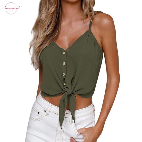 

women crop bow button ladies sleeveless wear crop female vest tank shirt blouse vetement femme, White