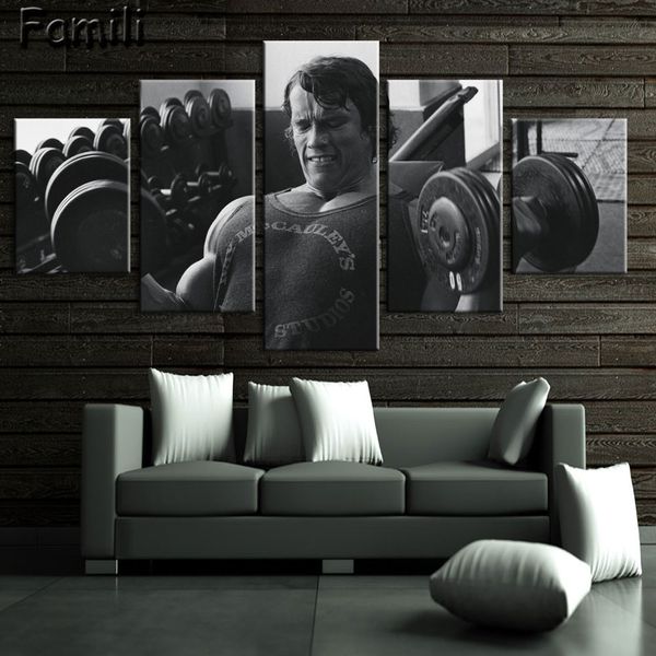 

5pcs superstar fitness bodybuilding poster fabric silk black and white poster print great pictures on the wall