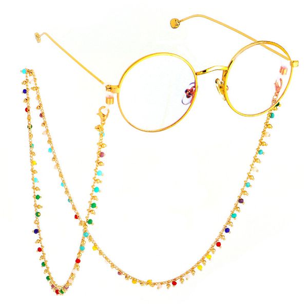 

1pc 2020 summer new fashion chic womens gold sunglasses chains reading beaded glasses chain eyewear cord lanyard necklace, Silver