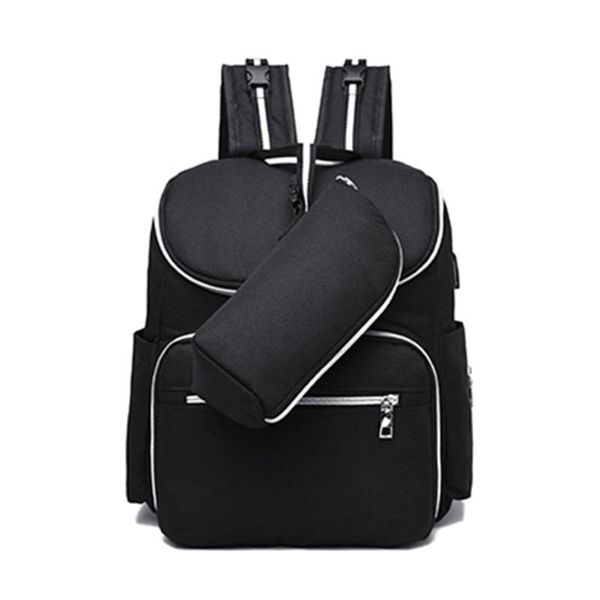 

multifunctional baby adjustable strap diaper bag large capacity durable breathable polyester usb interface gifts mom backpack