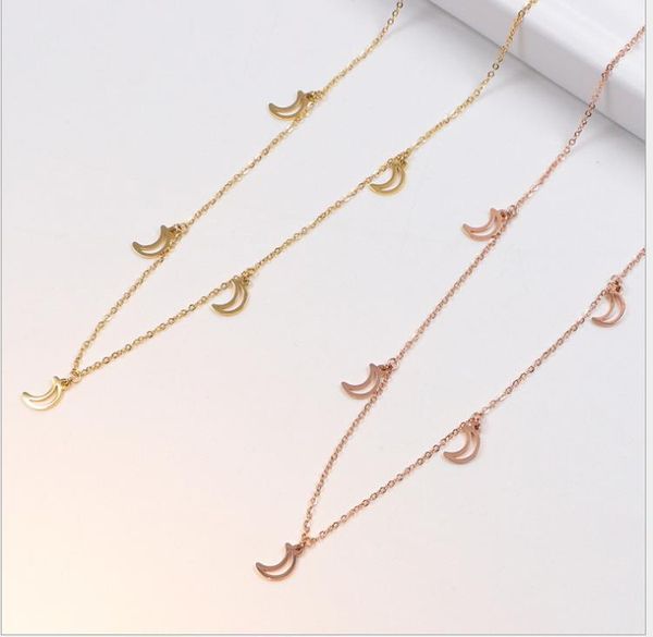 

korean fashion simple moon short chain female necklace with accessories and collarbone necklace, Silver
