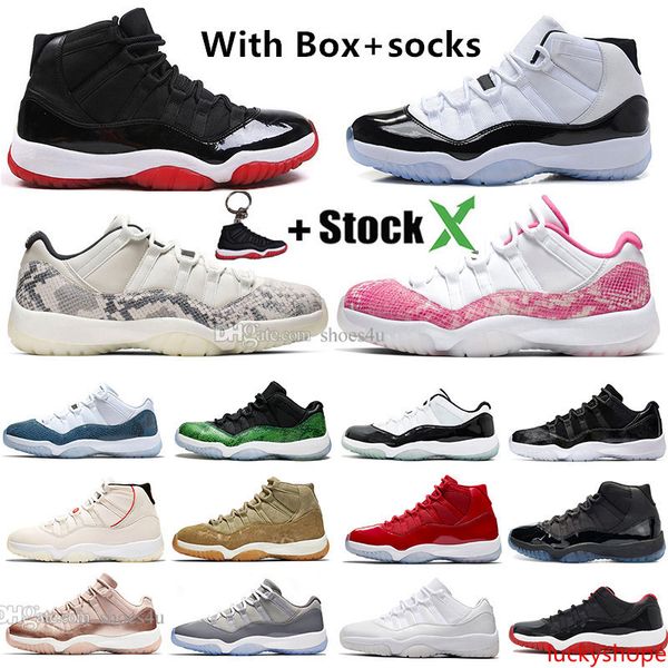 

new 2019 high bred 11 11s concord 45 space jam snakeskin mens basketball shoes gamma blue snake skin men sport designer sneakers trainers