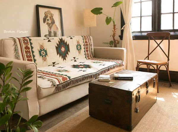 Geometic Blanket Creative Living Room Sofa Blanket Ethic Style Throw Air Conditioning Blankets On Sofa Travel Wool Blankets Online Heavy Throw Blanket