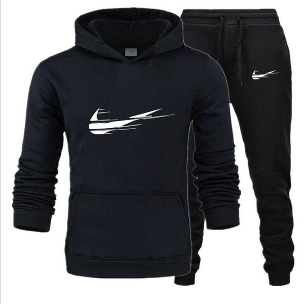 

2020 tracksuit men sets fashion spring winter sporting suit sweatshirt +sweatpants mens clothing 2 pieces sets slim track suit s-xxxl, Gray
