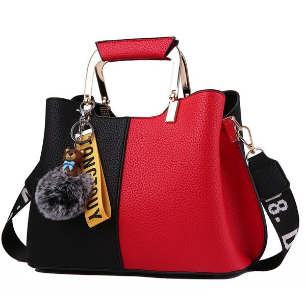 

ladies shoulder bag new korean fashion big bag handbag contrast soft leather
