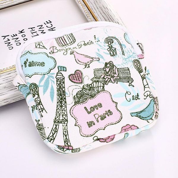 

new cute sanitary napkins package organizer hygiene cotton bag striped mini cosmetic bags travel storage sanitary bags