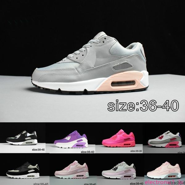 

new arrival classic 90 men and women running shoes multi colors sports trainer cushion surface breathable sports shoes 36-39, Black;green