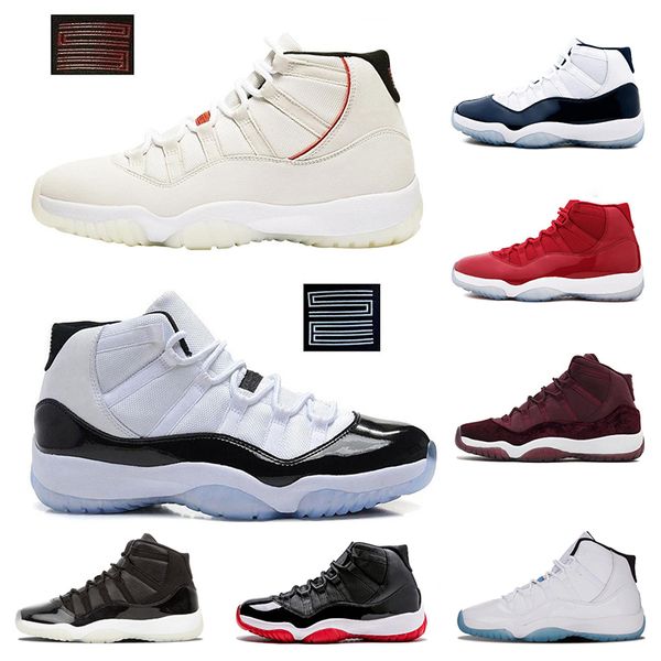 

Concord 45 11 XI 11s PRM Heiress Gym Red Chicago Platinum Tint Space Jams Men Basketball Shoes Sports Sneakers Size 13