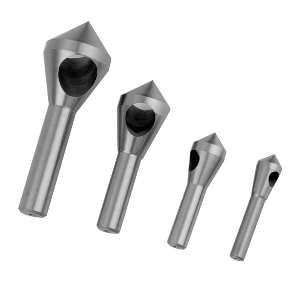

4pcs/set chamfer countersink deburring drill bit set crosshole cutting high-speed steel tool new