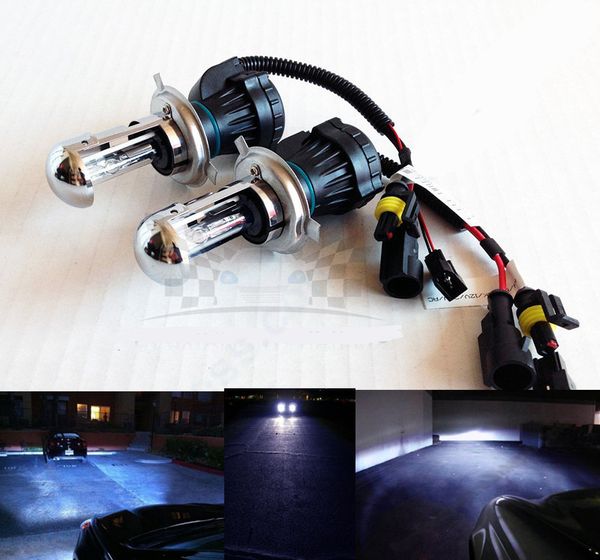 

rockeybright 1pair 4300k car bi-xenon h4 headlight bulb 6000k h4-3 hi lo hid headlight bulbs 8000k xenon head lamp 35w hid bulb