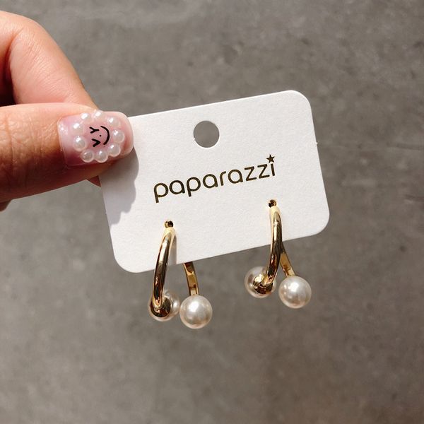 

vintage metallic pearl stud женский elegance личность стерлингового серебра 925 кисточкой серьги, Golden;silver