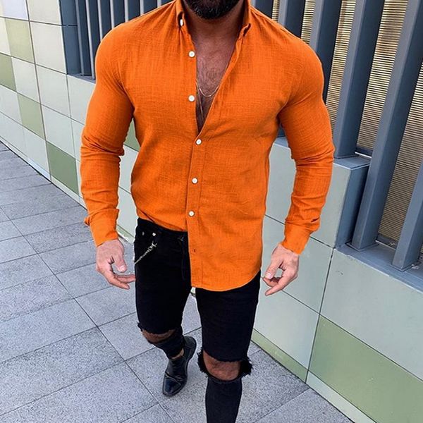 

2019 fashionable men shirts for summer long sleeve linen shirt turn down collar button camisas hombre, White;black