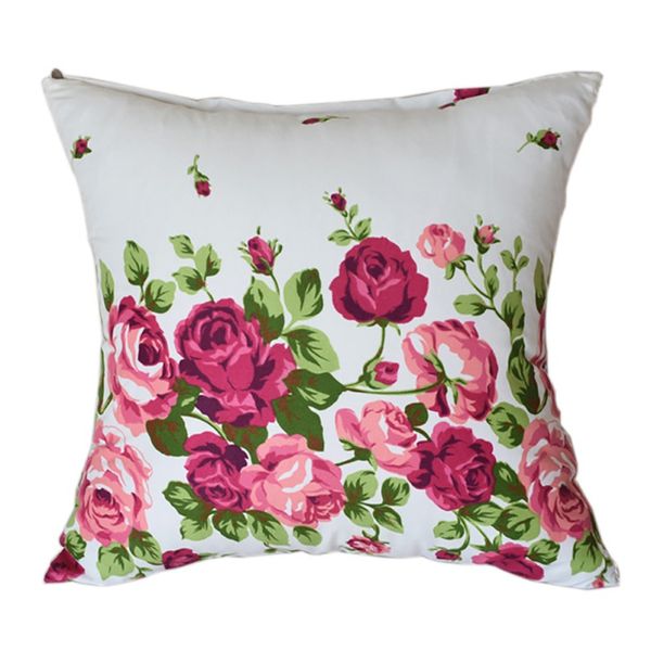 

40x40cm silk pillowcase comfortable soft indoor creative fresh printing flower bed pillow sheets cotton home textile decorative pillow case