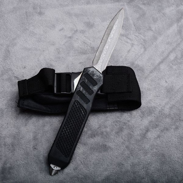 

New Utility Combat Knife Double Action Automatic EDC Tools Damascus Double Fine Blade Survival Pocket Tactical Knives P721M F