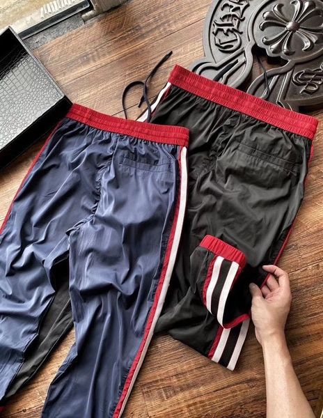 

2020 men's satin casual pants summer cool soft casual slim ankle trousers men's light and strong breathable, Black