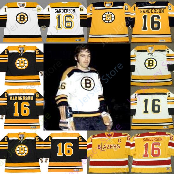 

Custom DEREK SANDERSON Boston Bruins 1972 CCM Vintage Throwback Home Hockey Jersey