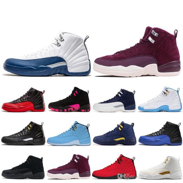 

mens 12 12s basketball shoes university blue wings winterized wntr ov black white prm international flight fiba sports sneakers