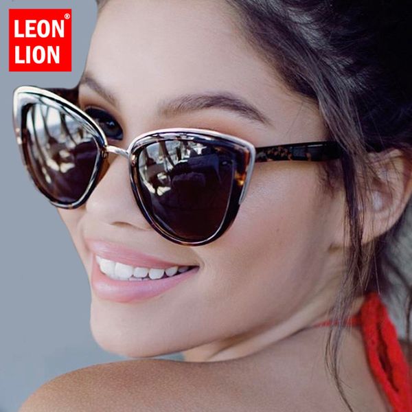 

leonlion oversized cateye sunglasses women vintage glasses for women mirror retro sunglasses brand feminino, White;black