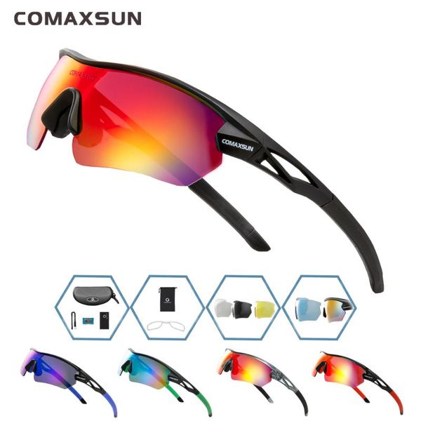 

comaxsun professional polarized cycling glasses mtb road bike goggles outdoor sports bicycle sunglasses uv 400 with 5 lens tr90