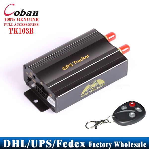 

dhl fedex 10 pcs/lot tk103b 4 band vehicle car gps tracker with remote control car alarm system