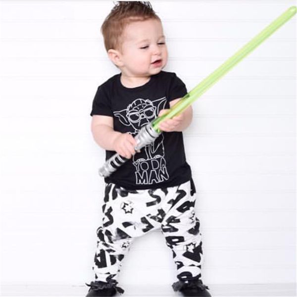 

2020 summer newborn baby boys clothing set short-sleeved black baby boy clothes children printed t-shirt+pants kids 2pcs set, White