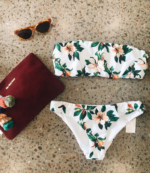 

bikini sweet and tropical strapless bikini brazilian swimwear plaid swimsuit bathing suit la blanca woman tankini