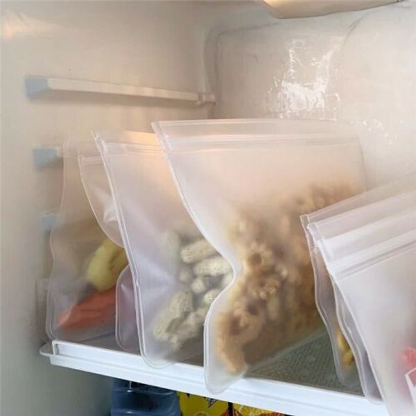 

15 / 10шт многоразовый силиконовый мешок для хранения пищевых продуктов консервация морозильника для хранения пищевых продуктов