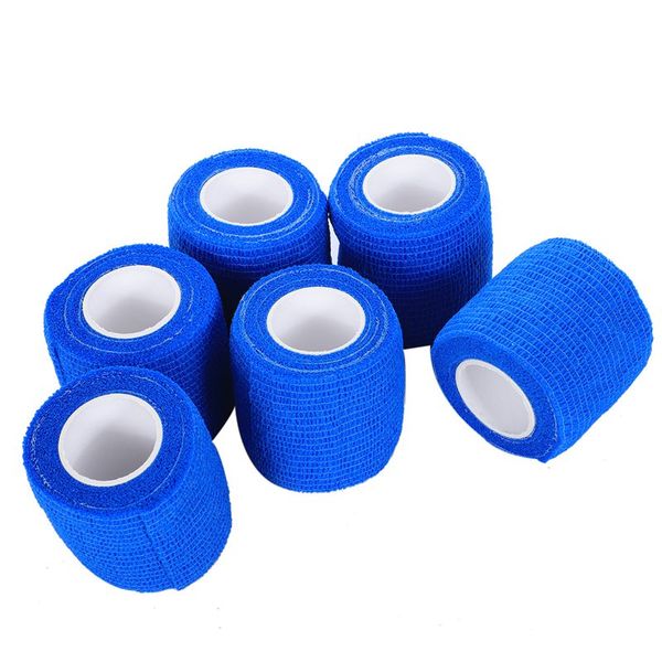 

6 pcs first aid medical self-adhesive elastic bandage gauze tape (blue, 5cm