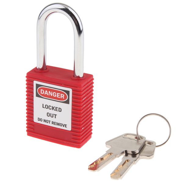 

safety security lockout padlock keyed different, 1-1/2 inch shackle