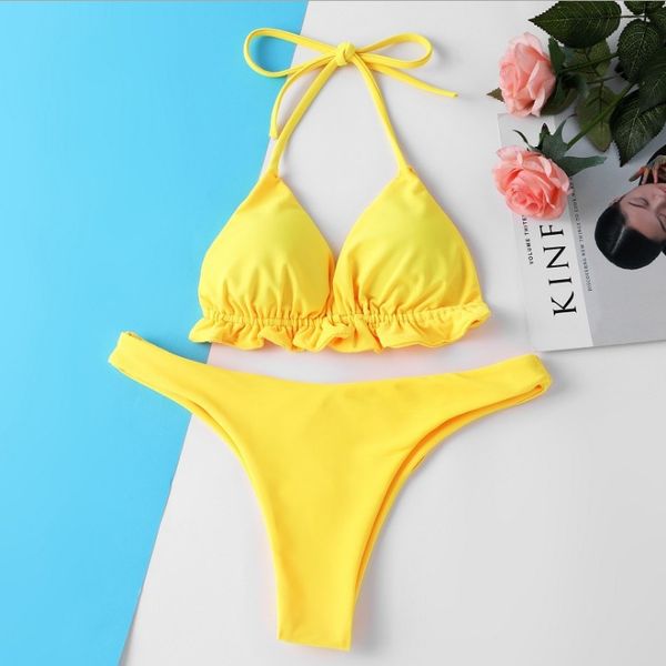 Palavras-chave: femininas swimwear vermelho amarelo biquíni push up micro brasileiro conjunto sexy swimsuit mulheres sólido sólido corte de banho feminino