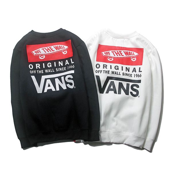 

van tide brand sweater mens designer hoodie casual long-sleeved t-shirt luxury logo printed round neck sweater sports sweater, White;black
