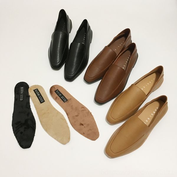 

brand espadrilles shoes woman soft leather dress casual shoes oxfords flats ladies low heels lazy square toe sapatos female2020 pigskin mul, Black