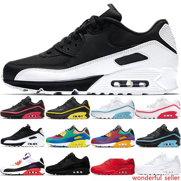 

90 running shoes men women trainers mens stock 90s undefeated triple black white red viotech designer trainer sport sneakers size 36-45