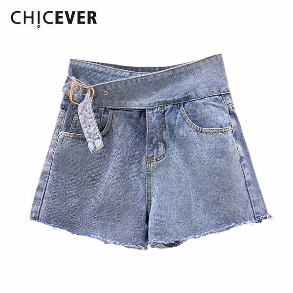 

women's jeans denim trouser women tunic high waist pockets lace up tassel wide leg shorts female summer 2021 korean fashion tide, Blue