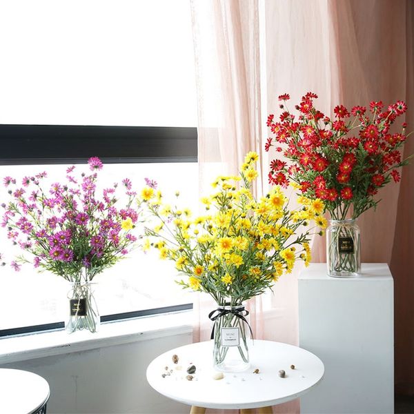 

1pcs silk large chrysanthemum daisy artificial flower for wedding home desk decoration pressed fake flowers high quality