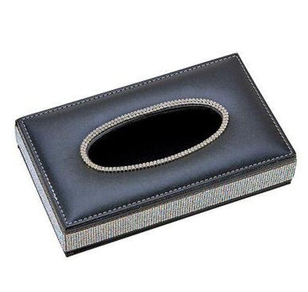 

home car bling rhinestone paper towel box napkin cover tissue case black