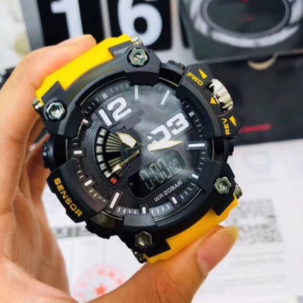 

sport men's watches big bang watch military wristwatches multifunction led digital waterproof quartz watches for mens gift, Slivery;brown