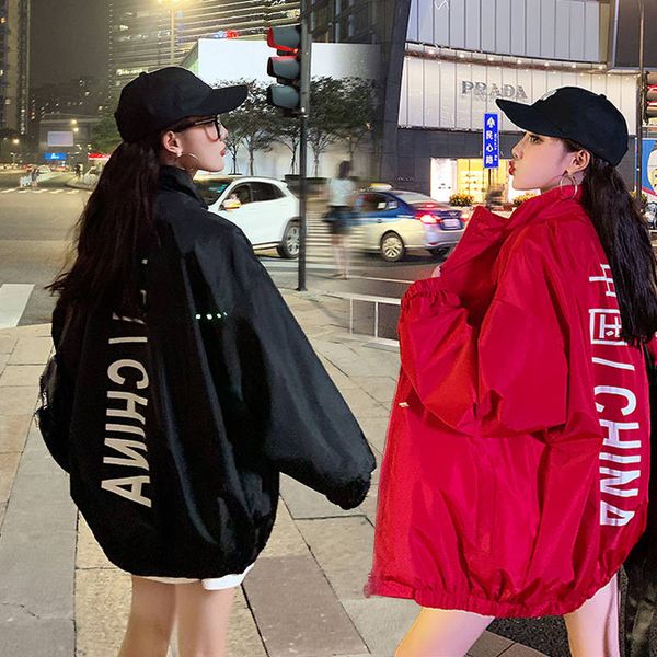 

women jacket fashion coats autumn winter women thin jacket bomber long sleeve coat casual outerwear hoodie loose hip hop, Black