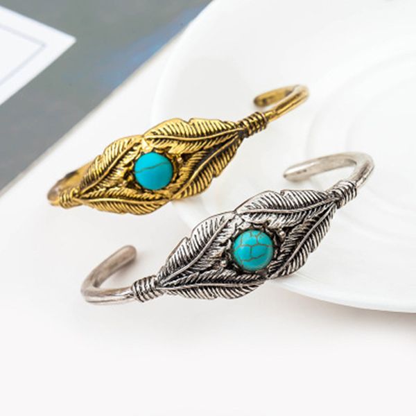 

vintage turquoises bracelets for women men pendant charm bracelet bangle jewelry, Black